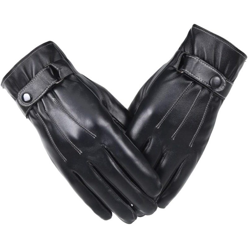Cycling Hand Gear - Luvas masculinas de couro pu forrado