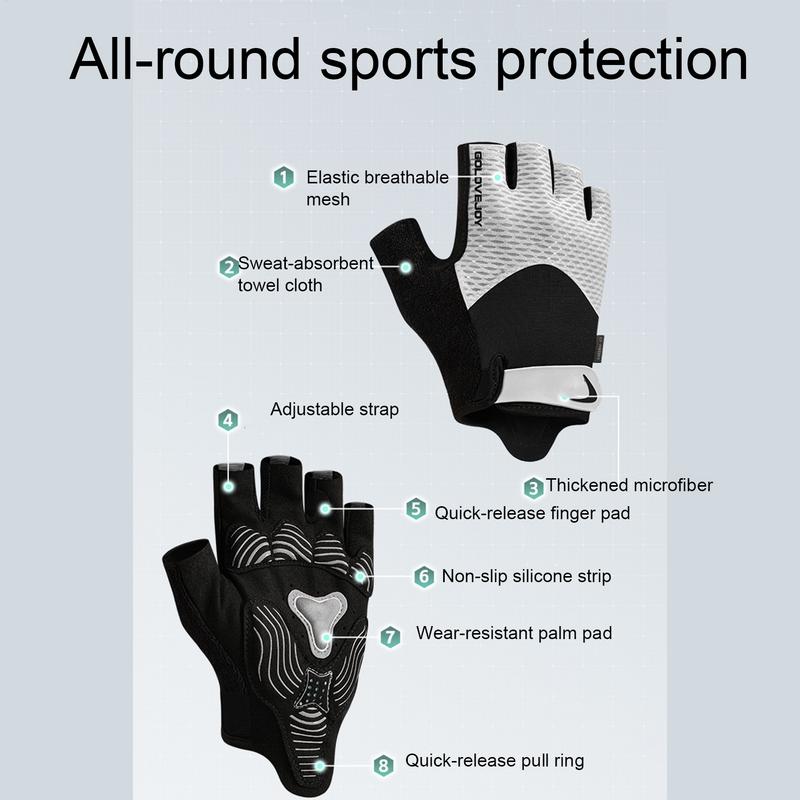 Luvas de ciclismo meio dedo lu - Cycling Hand Gear avaliação e preço