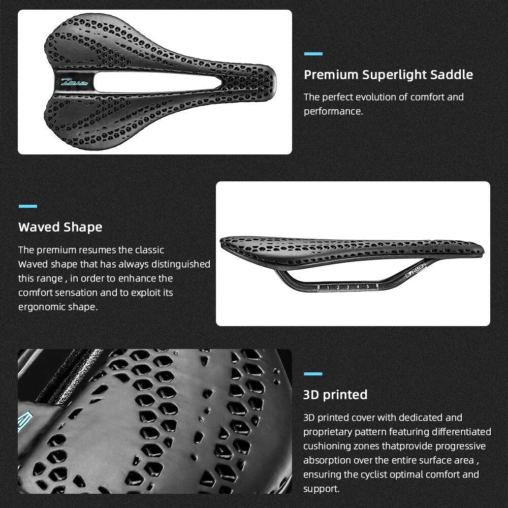RYET-Sela ultraleve impressa e - Carbon Fiber Saddle avaliação e preço